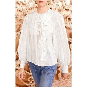 Ulla Johnson Adelaide Silk Blouse in Chalk NWT Size 0